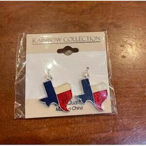 NEW State of Texas Enamel Dangle Pierced Earrings
